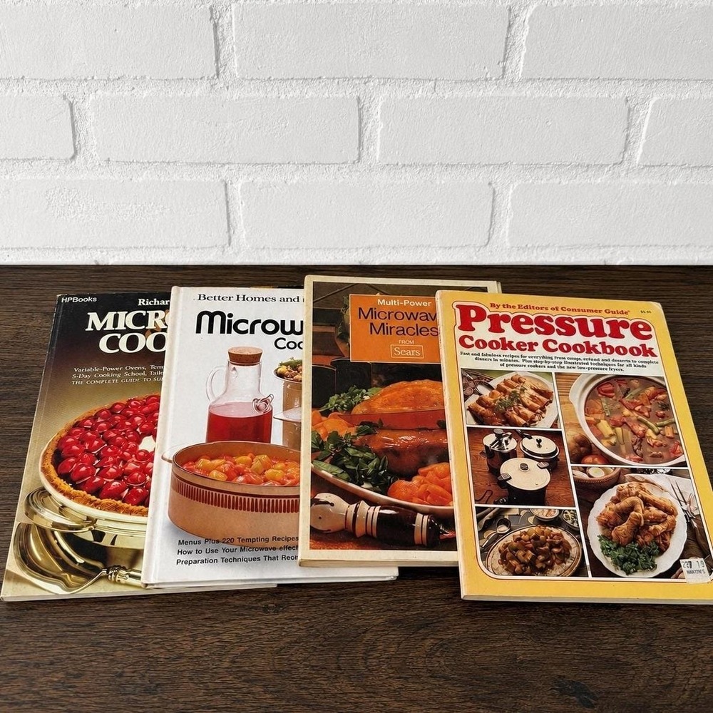 Vintage 1970s Microwave Cookbook Lot Sears BHG HPBooks Pressure Cooker Book